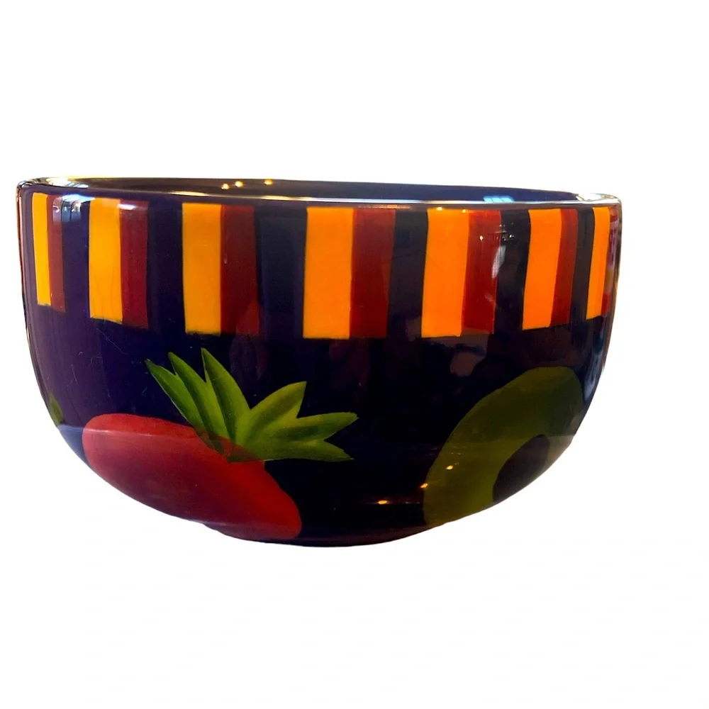 Crate & Barrel Cobalt Caliente Fiesta salsa/ Guacamole bowl